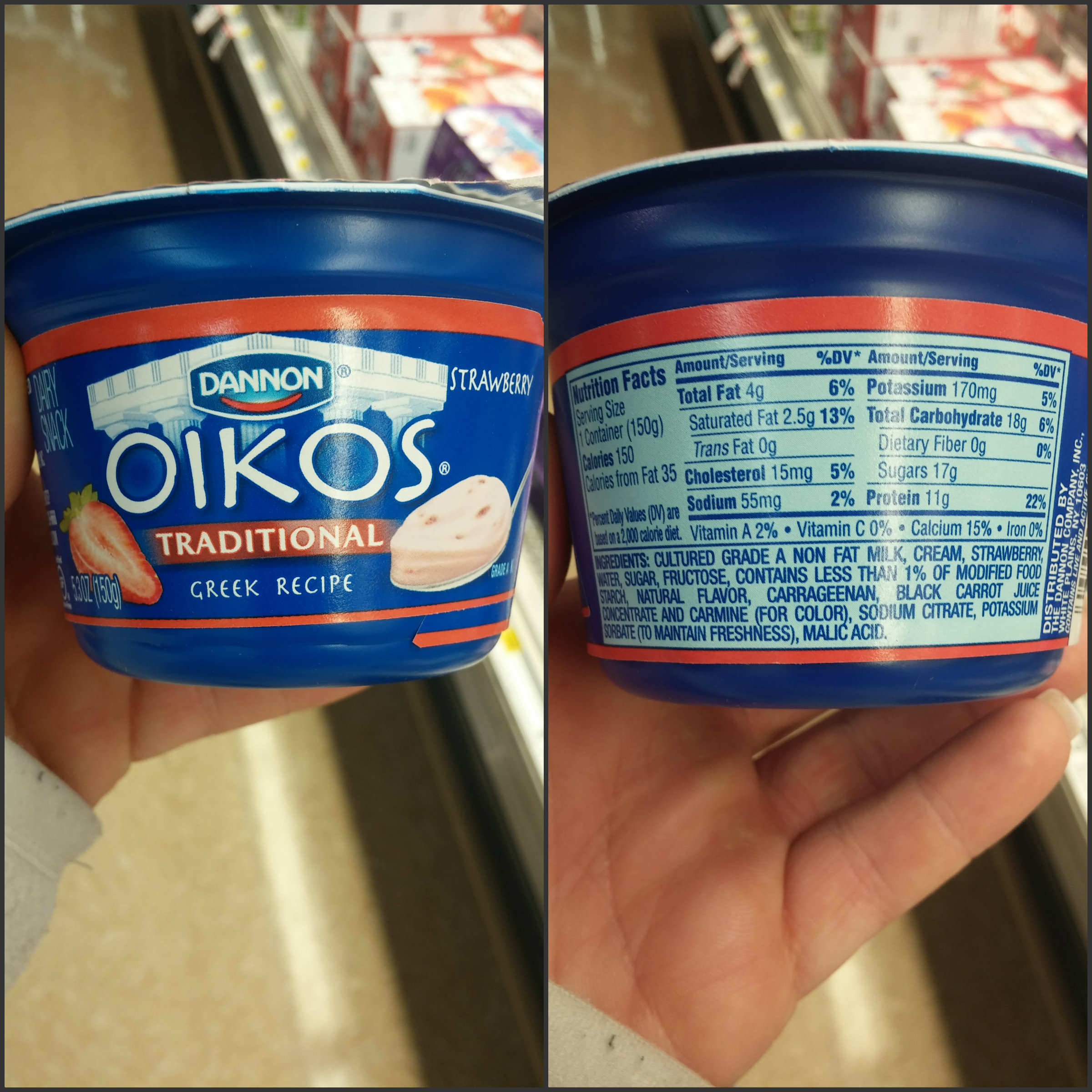 Oikos Traditional Strawberry Greek Yogurt Nutrition ...